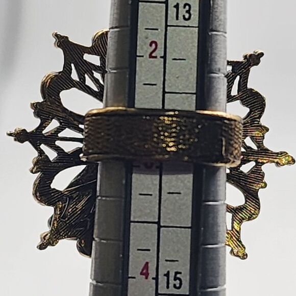 Vintage Mode-Art Gold & Silver Tone Buddha Ring (3) - Picture 6 of 6